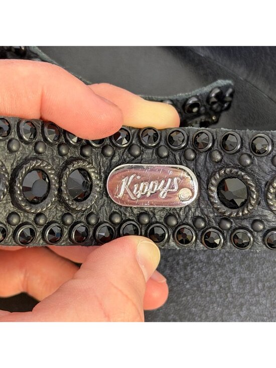 Kippys Black Leather Belt With Crystal Embellishments main image 4